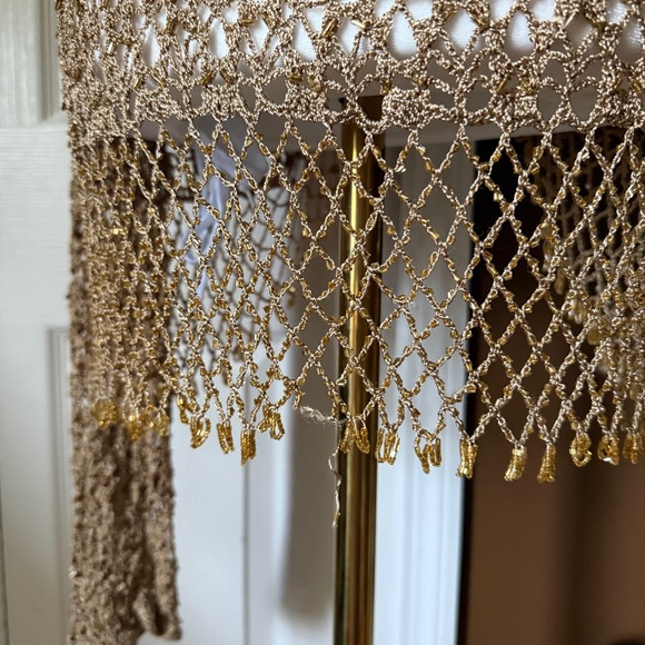 NY Collection Gold Crochet Fringe Beaded Open Cardigan / Size 2x - Picture 12 of 12
